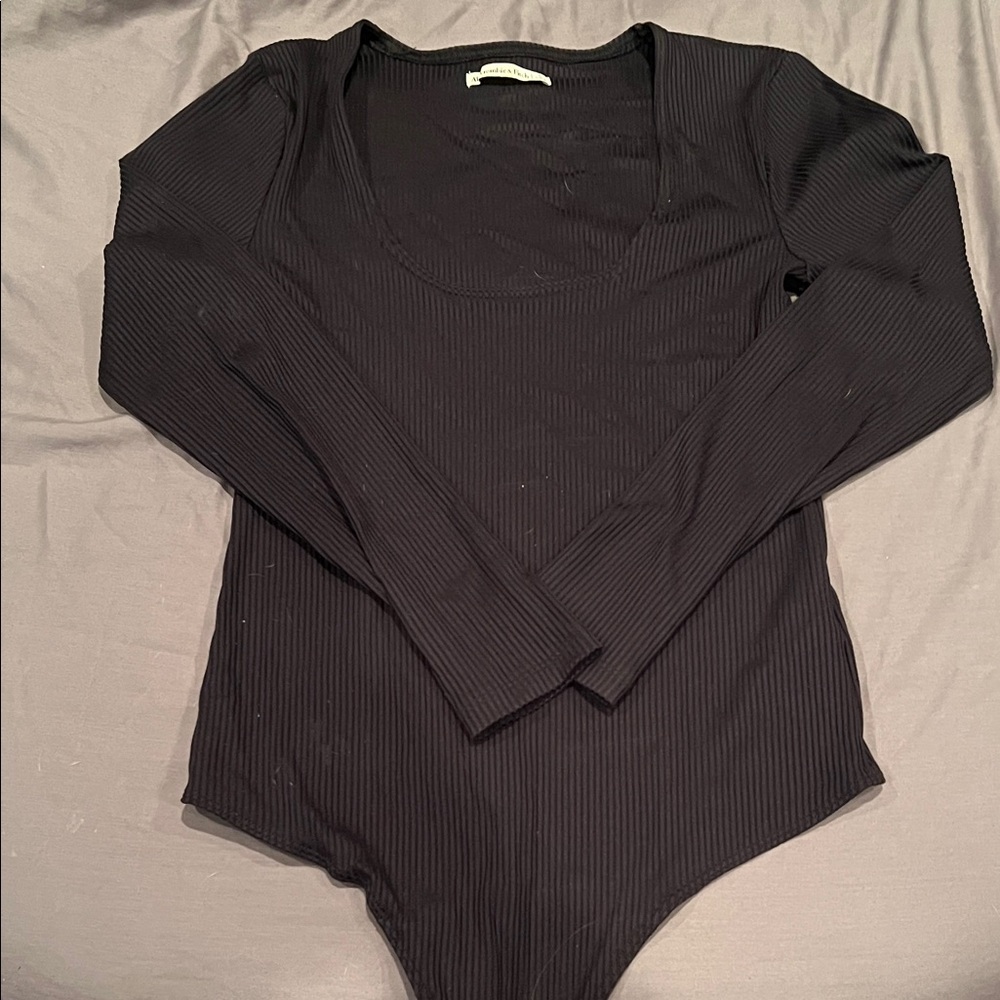 Abercrombie & Fitch Black Ribbed Bodysuit